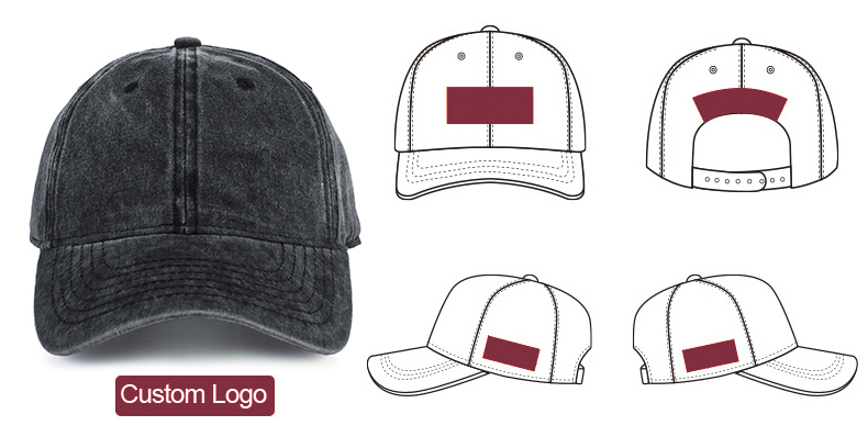 Custom Baseball Cap Logo Placement Options