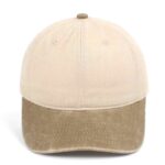 CYRY Custom Two-Tone Washed Distressed Baseball Cap Beige and Khaki