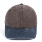 CYRY Custom Two-Tone Washed Distressed Baseball Cap Brown and Navy