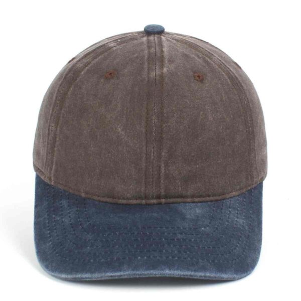 CYRY Custom Two-Tone Washed Distressed Baseball Cap Brown and Navy