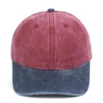 CYRY Custom Two-Tone Washed Distressed Baseball Cap Burgundy and Navy