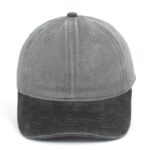 CYRY Custom Two-Tone Washed Distressed Baseball Cap Grey and Black