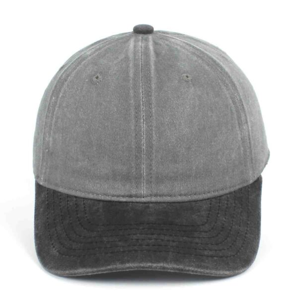 CYRY Custom Two-Tone Washed Distressed Baseball Cap Grey and Black