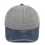 CYRY Custom Two-Tone Washed Distressed Baseball Cap Grey and Navy