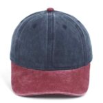 CYRY Custom Two-Tone Washed Distressed Baseball Cap Navy and Burgundy