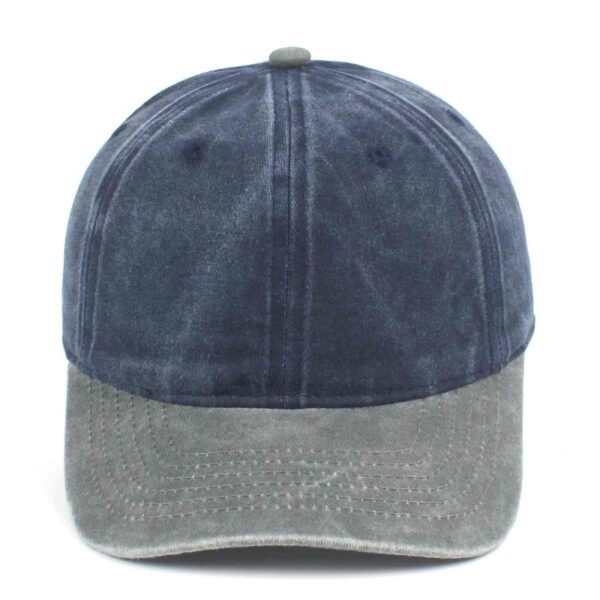 CYRY Custom Two-Tone Washed Distressed Baseball Cap Navy and Grey