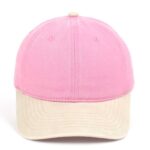 CYRY Custom Two-Tone Washed Distressed Baseball Cap Pink and Beige