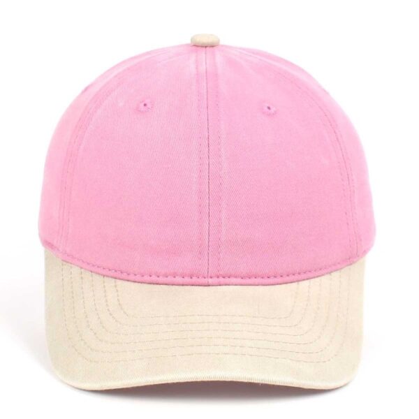 CYRY Custom Two-Tone Washed Distressed Baseball Cap Pink and Beige