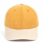 CYRY Custom Two-Tone Washed Distressed Baseball Cap Yellow and Beige